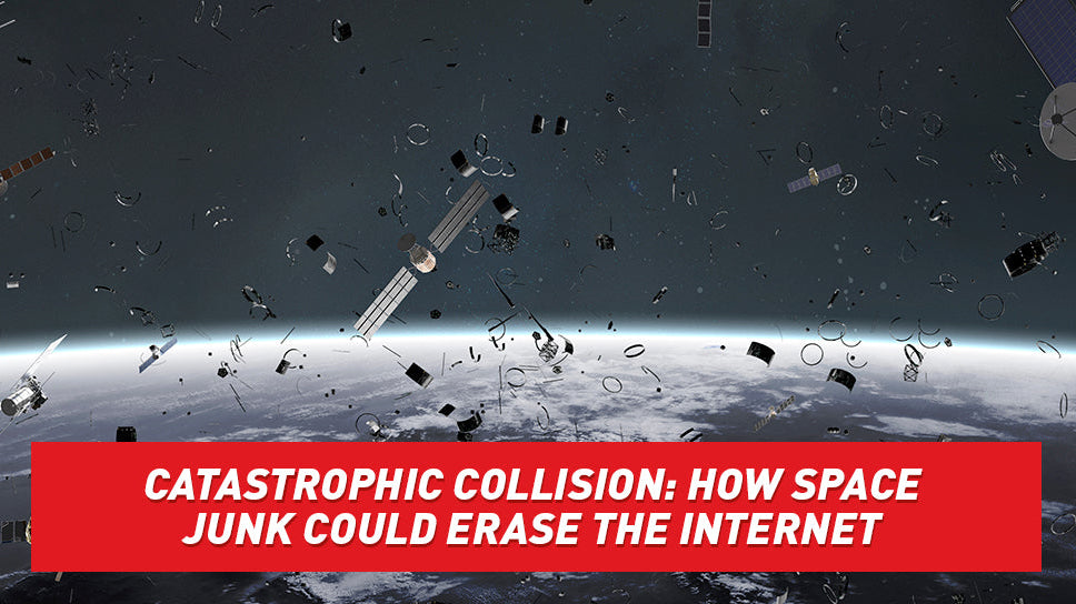 Satellites and other robotic particles floating around Earth in space.