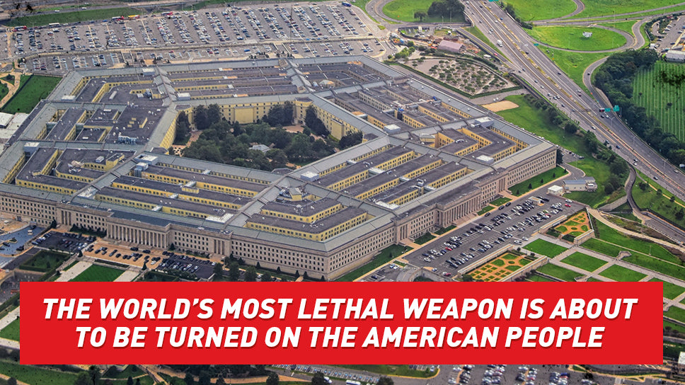 An aerial shot of the Pentagon building in the United States.