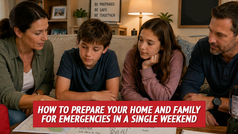 Family discussing emergency plan