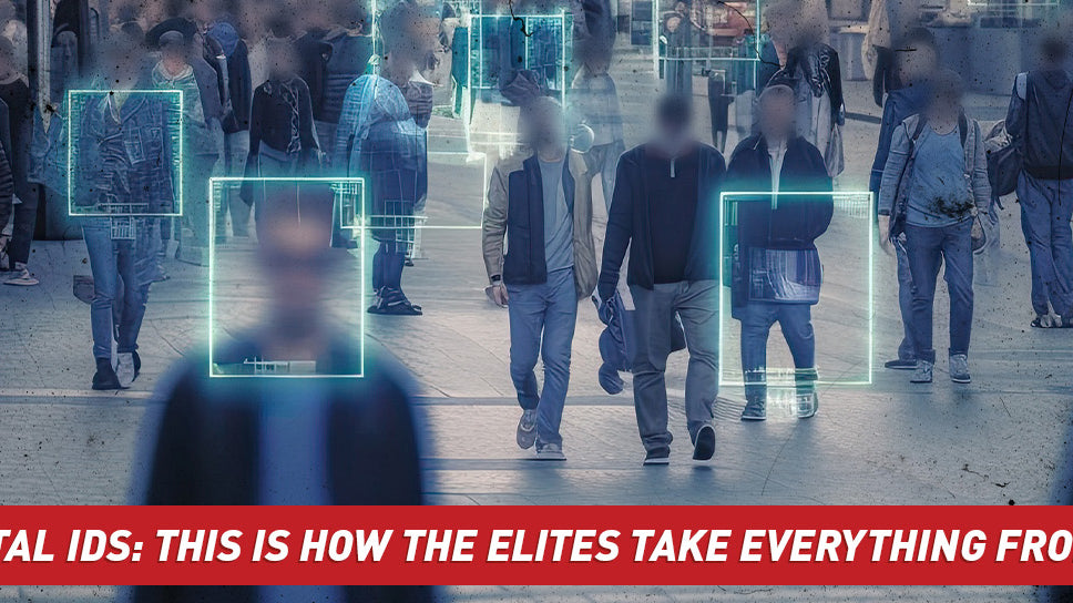 Facial recognition system identifying people on city street.