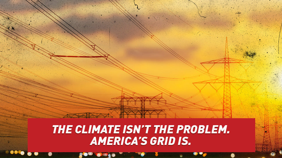A row of power lines beneath a scorching sun.