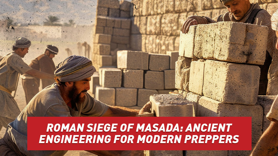 People in ancient times in the Middle East stacking stones to build a wall.