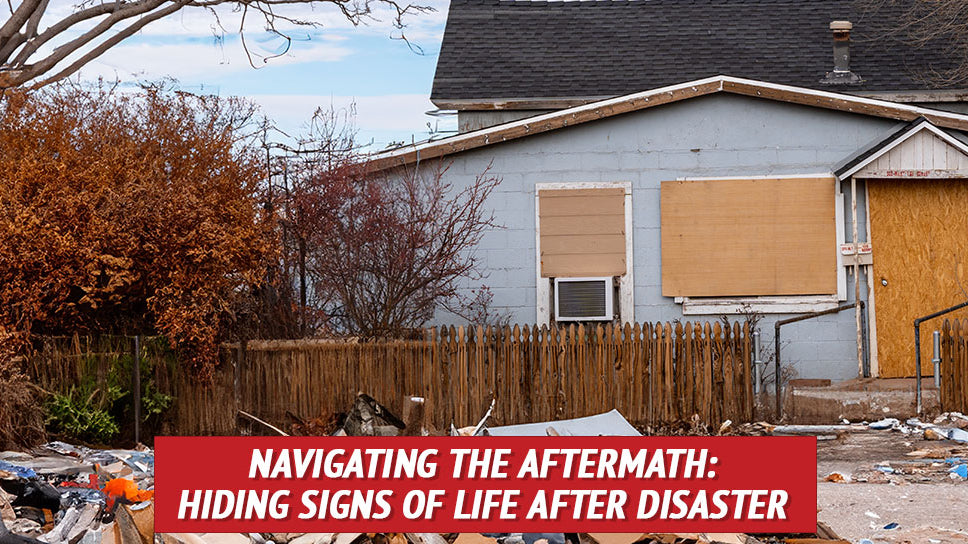 A small house with boarded-up doors and windows, appearing to have no signs of life.