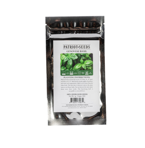 heirloom genovese basil seed pouch