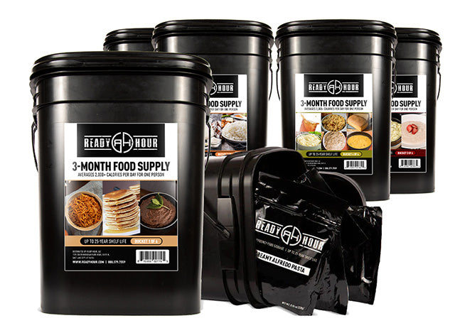 3-Month Emergency Food Supply buckets.