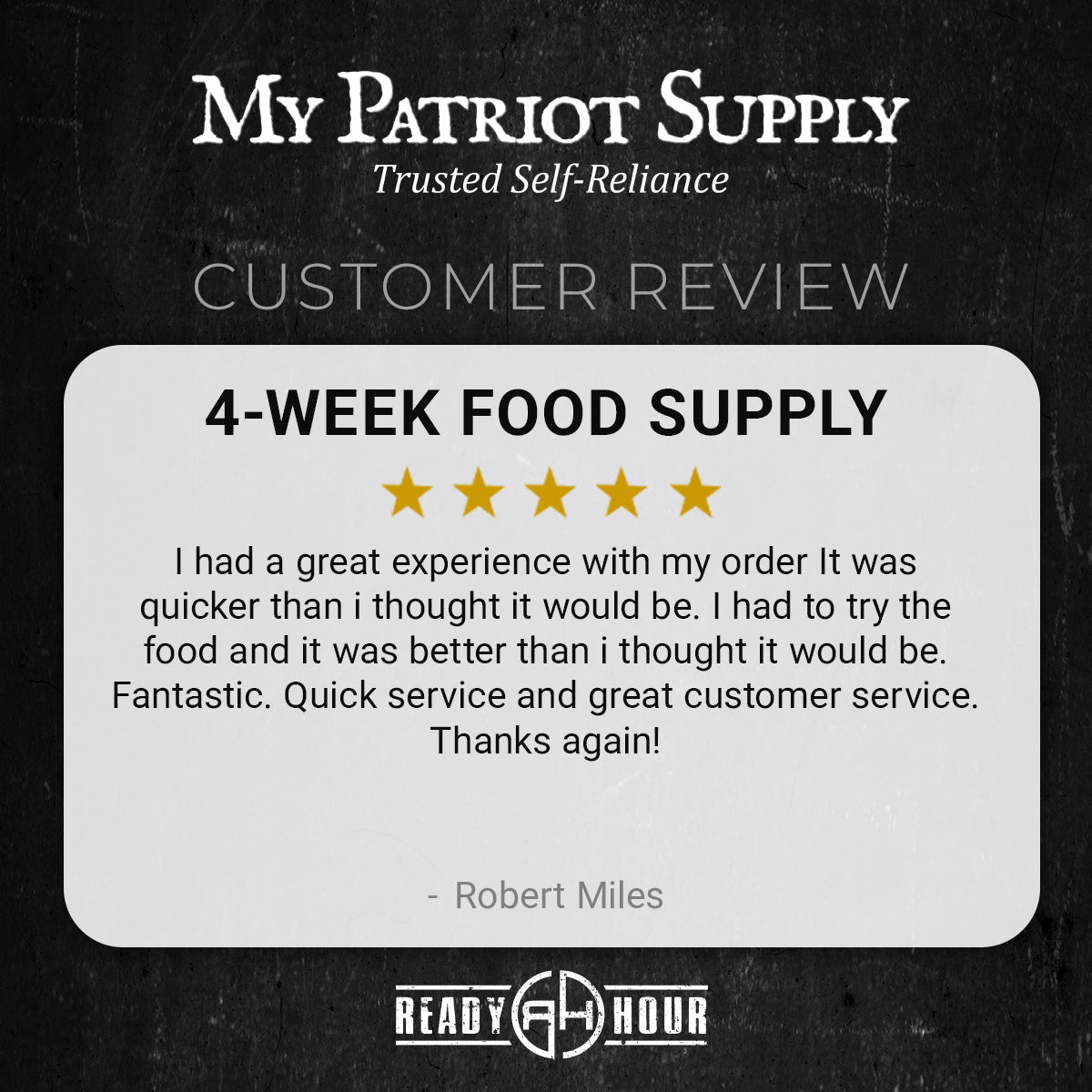 My Patriot Supply: 4-Week Food Supply