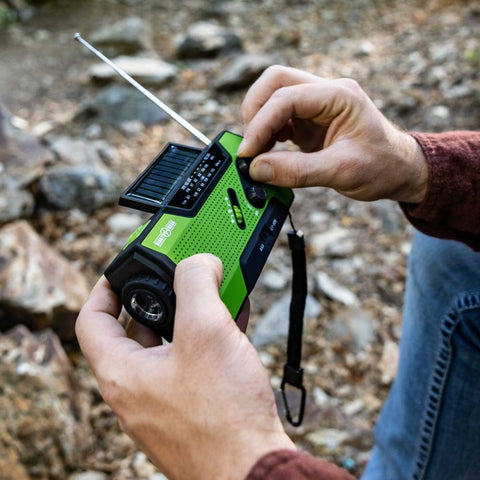 Image of 4-in-1 Emergency Solar Flashlight & AM/FM/NOAA Weather Radio w/ Hand Crank by Ready Hour