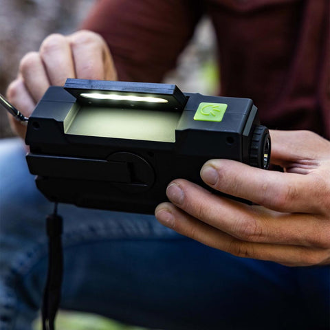 Image of 4-in-1 Emergency Solar Flashlight & AM/FM/NOAA Weather Radio w/ Hand Crank by Ready Hour