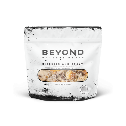 Biscuits & Gravy Pouch by Beyond Outdoor Meals (710 Calories, 2 Servings)