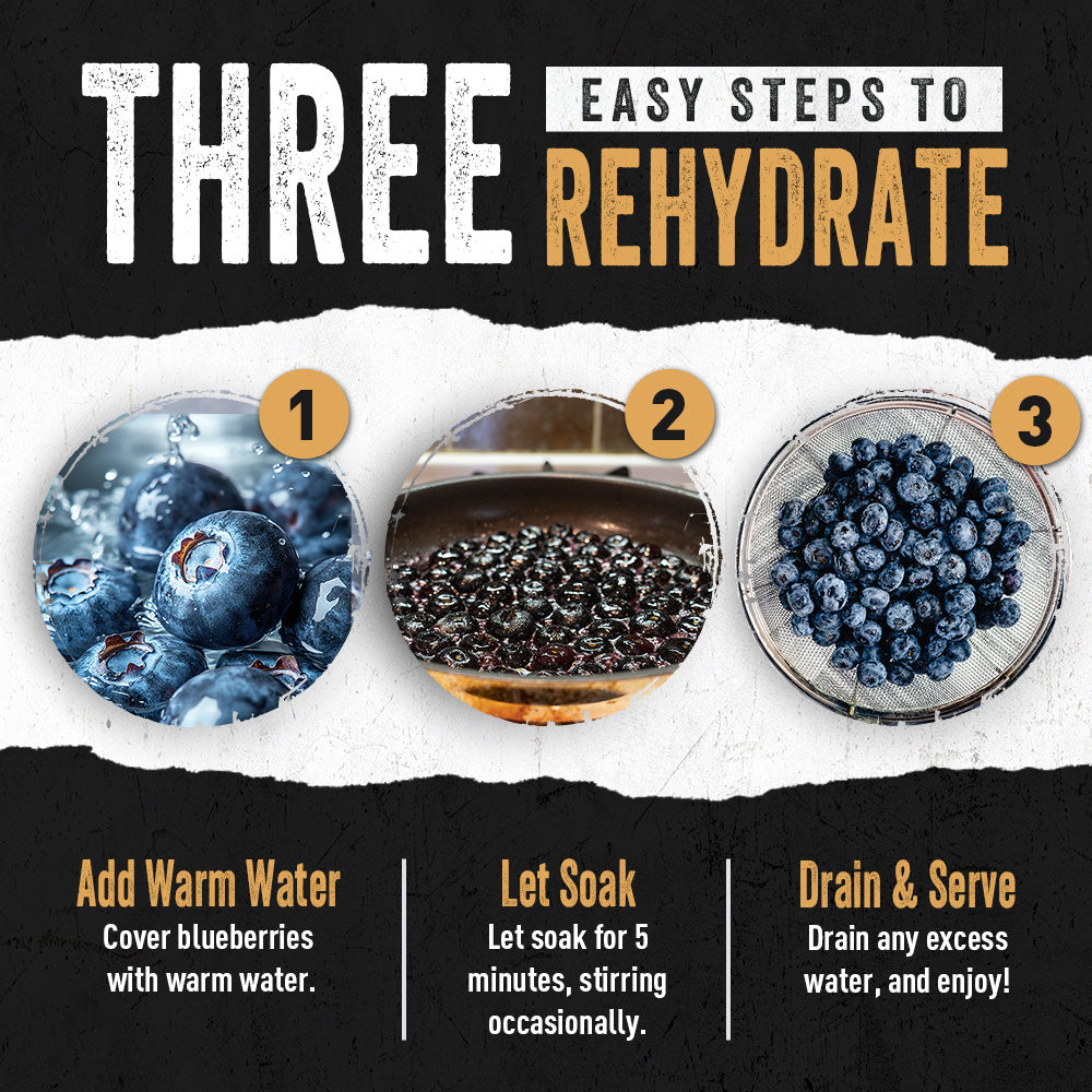 Three easy steps to rehydrate blueberries