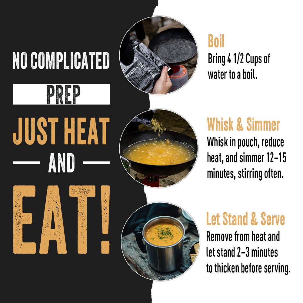 Instructions for preparing cheesy broccoli soup
