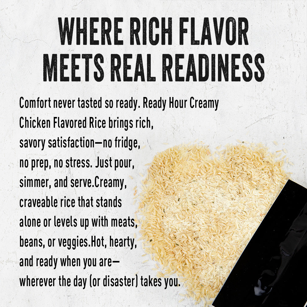 Rice out of black food storage pouch