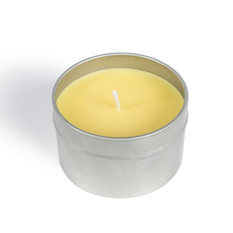 Image of citronella candle by ready hour, open and viewed from above
