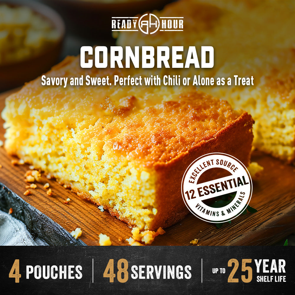 Cornbread on a wooden board