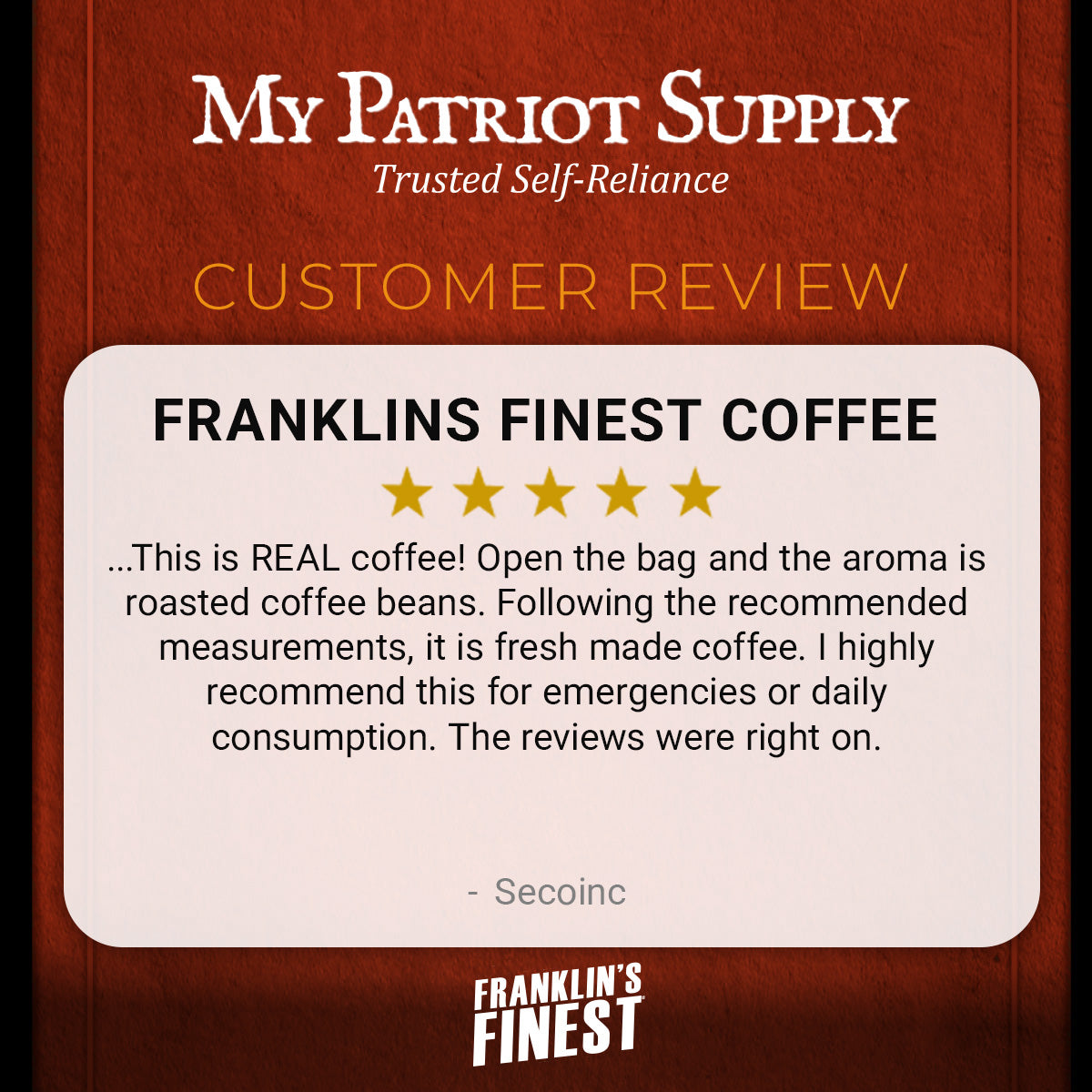 My Patriot Supply: Franklin's Finest Coffee