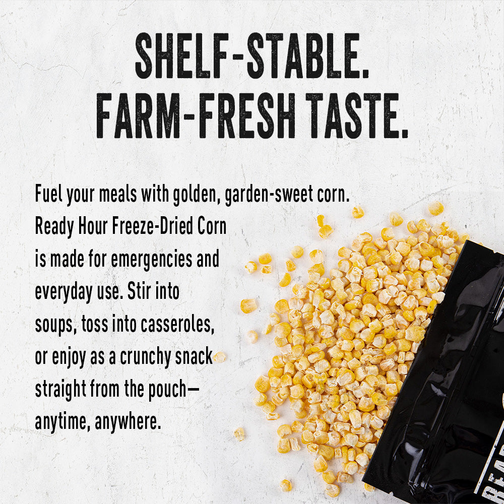 Freeze-dried sweet corn kernels