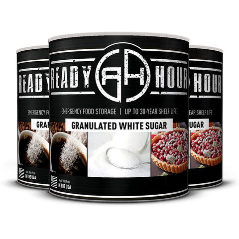 Image of Granulated White Sugar #10 Can 3-Pack (1,785 servings)