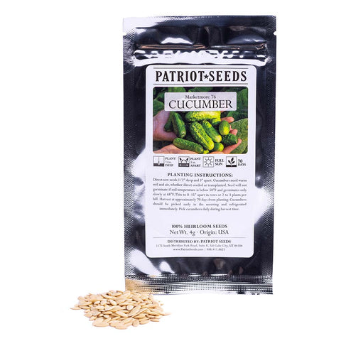 Heirloom Marketmore 76 Cucumber Seeds (4g) by Patriot Seeds