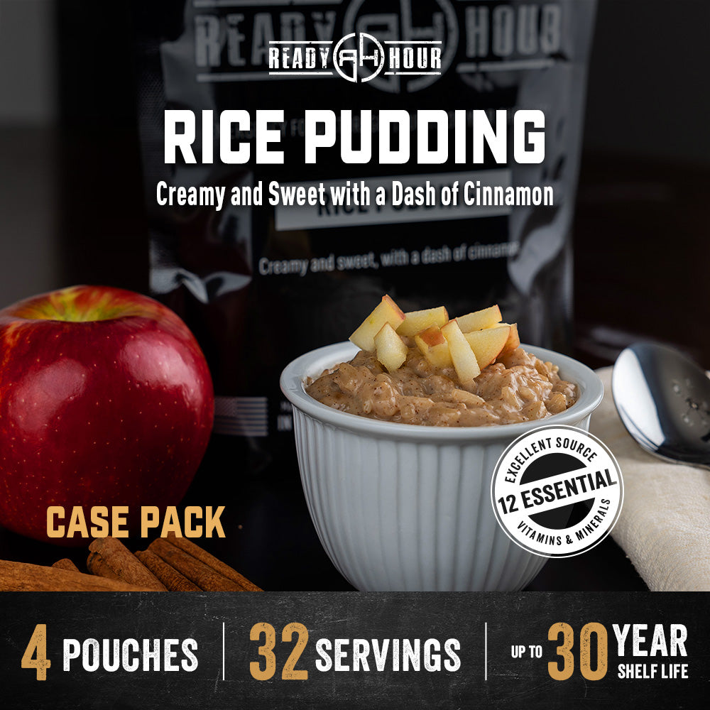 Rice pudding and apple slices