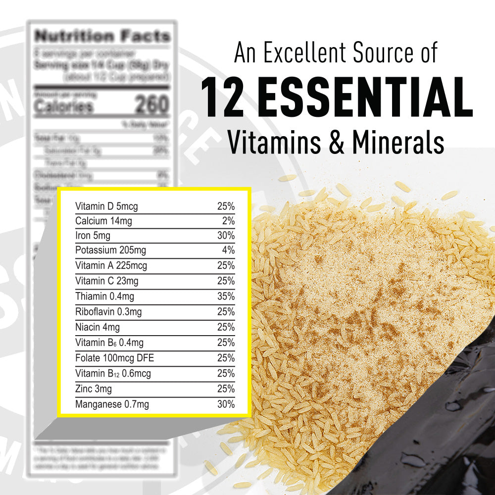 Nutrition label for rice