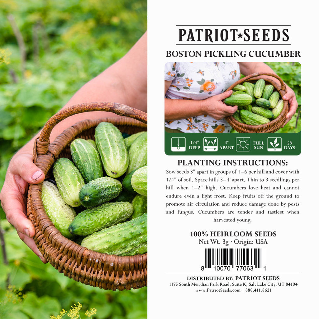 boston pickling seeds package label