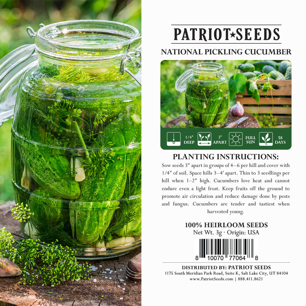 national pickling seeds package label
