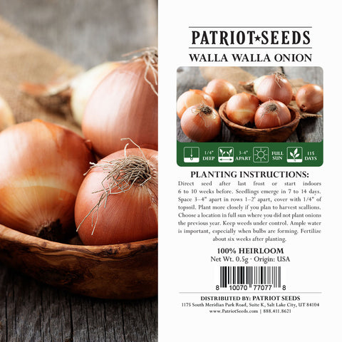 Image of heirloom walla walla onion label