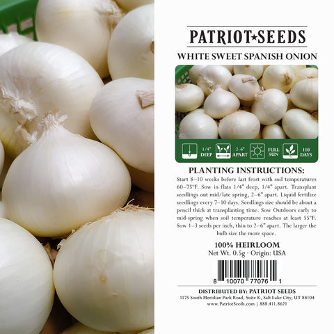 heirloom white sweet spanish onion product label