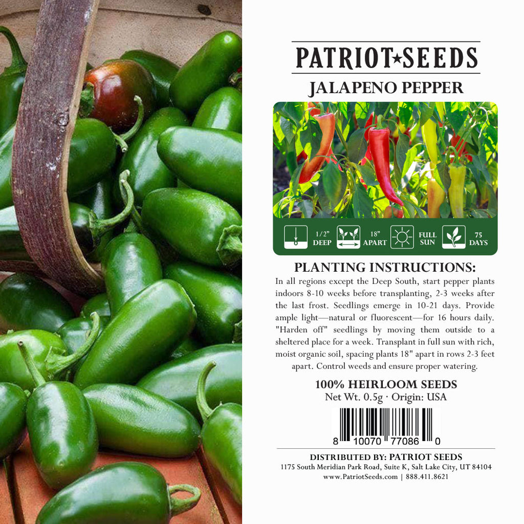 heirloom jalapeno pepper package label