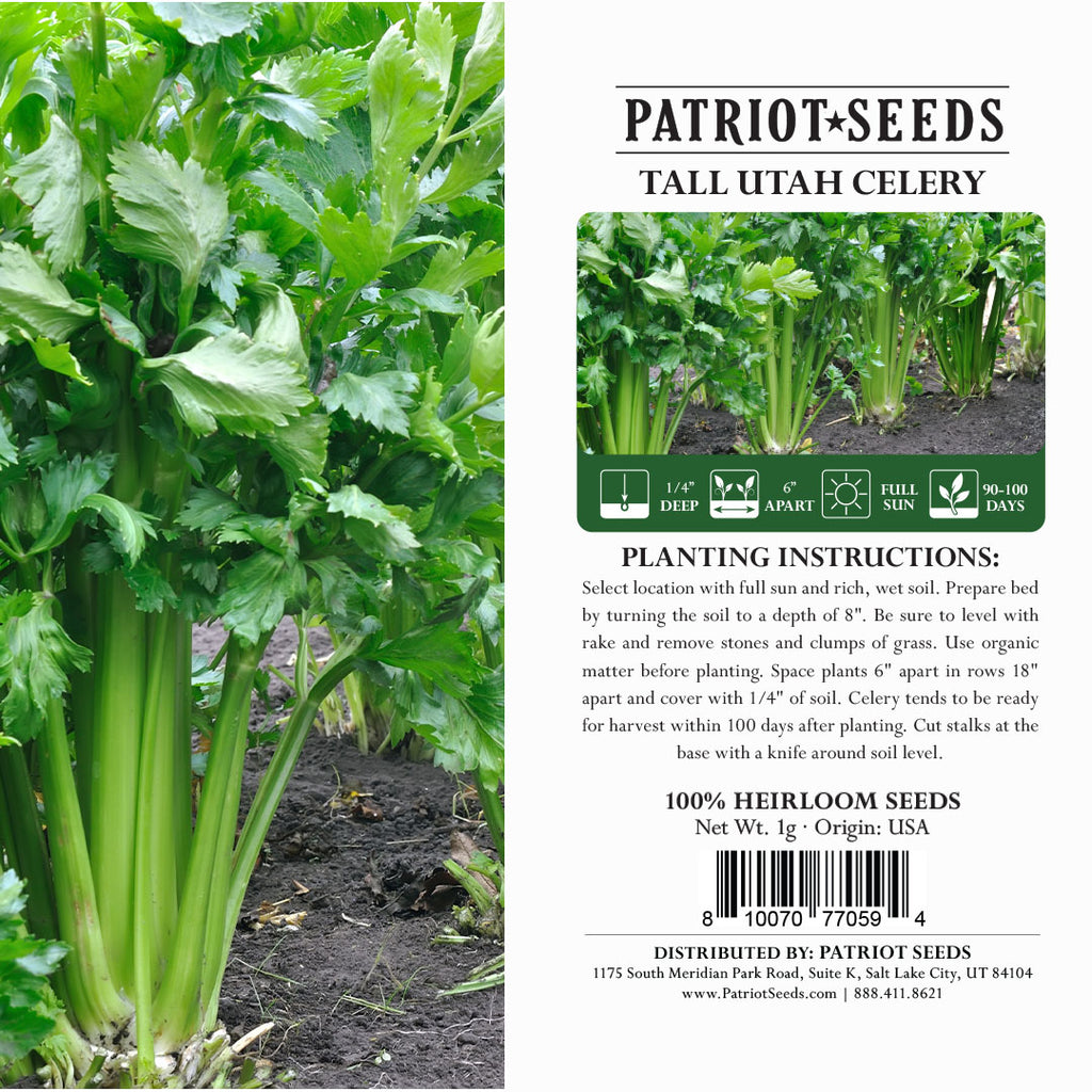 tall utah celery seeds package label