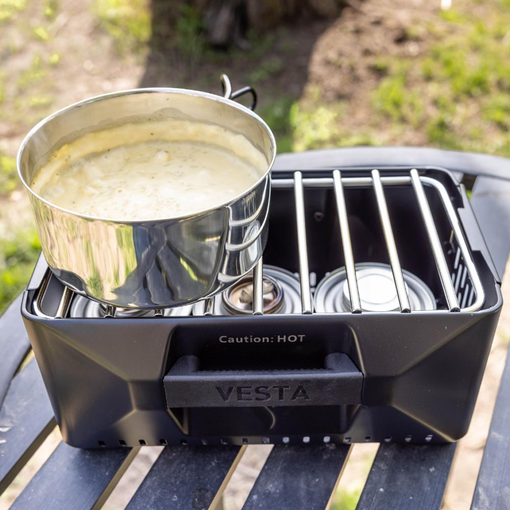 Food being cooked on a Vesta Stove
