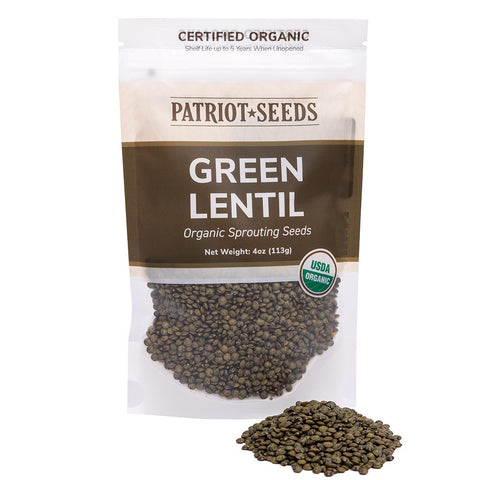 Image of Organic Green Lentil Sprouting Seeds by Patriot Seeds (4 ounces)