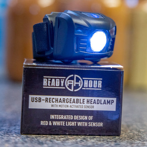 Image of Rechargeable Headlamp with Motion-Sensor Activated Sensor by Ready Hour