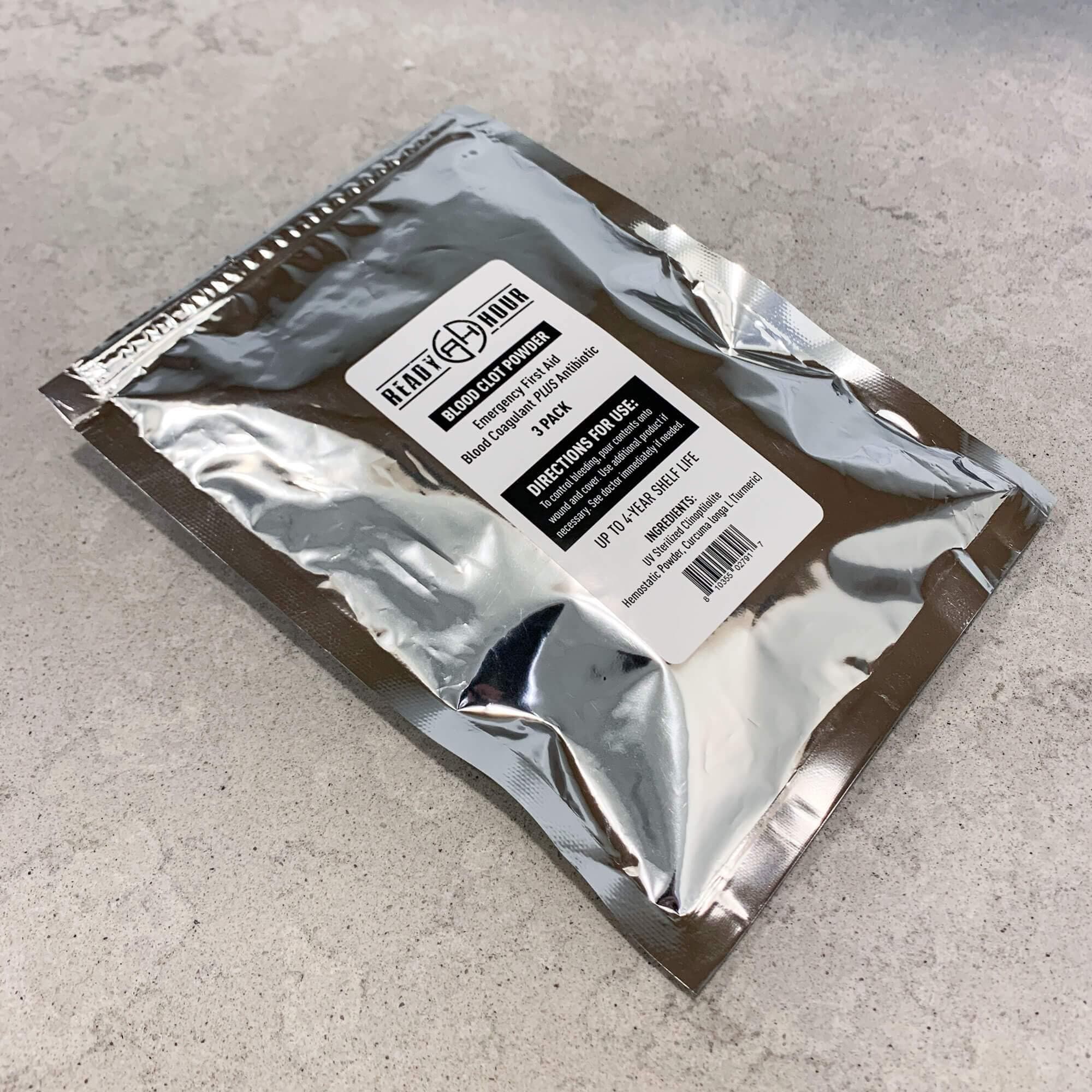 Ready Hour Blood Clot Powder (1 pkg. w/ 3 packs) - My Patriot Supply