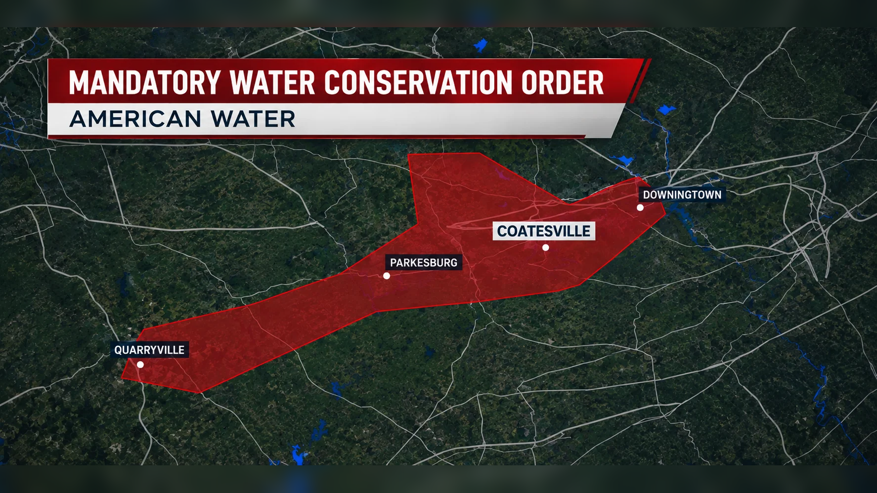 Nearly 23,000 urged to conserve water in Coatesville, Pennsylvania area