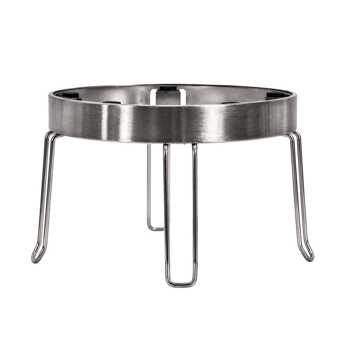 Alexapure Pro Gen 2 stainless steel stand with foldable legs on white background