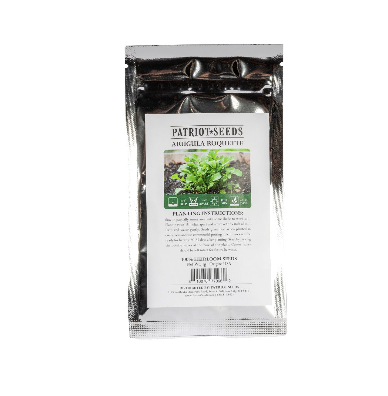 heirloom arugula roquette seed pouch
