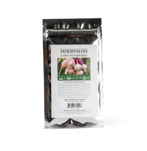 Image of heirloom early wonder beet seed pouch