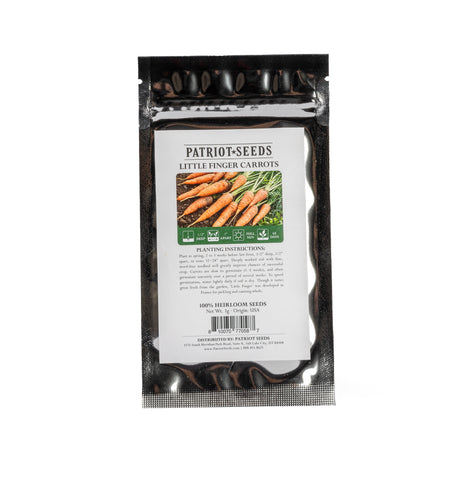 Image of heirloom little finger carrots seed pouch