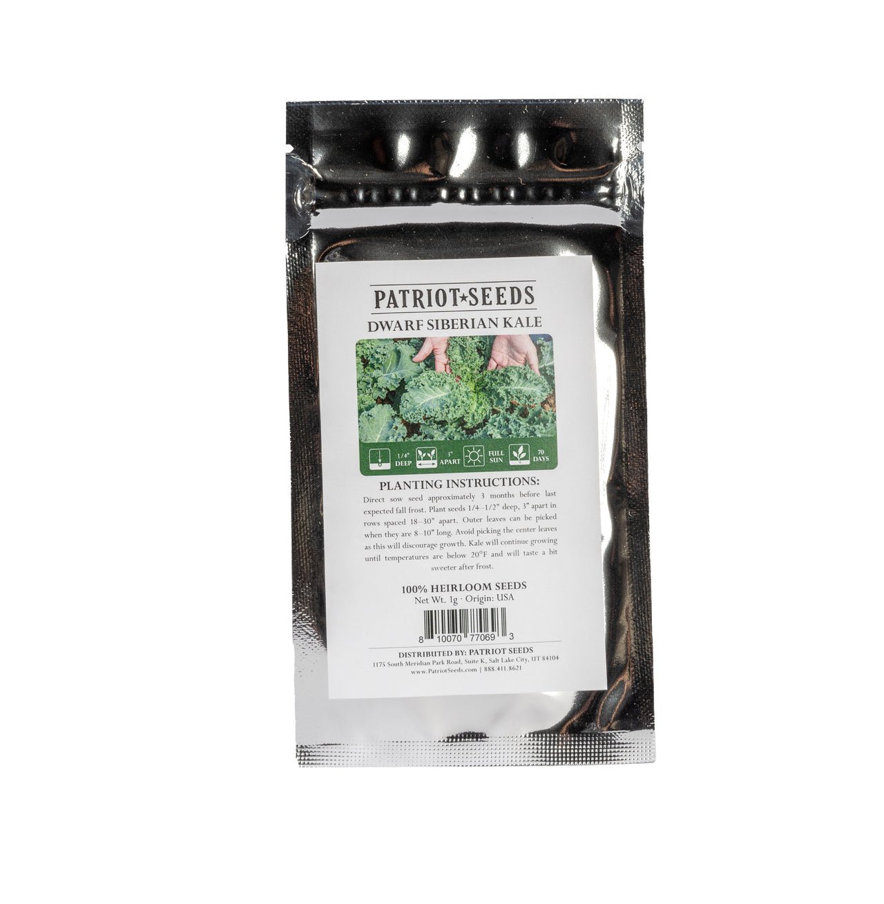 heirloom dwarf siberian kale seeds pouch