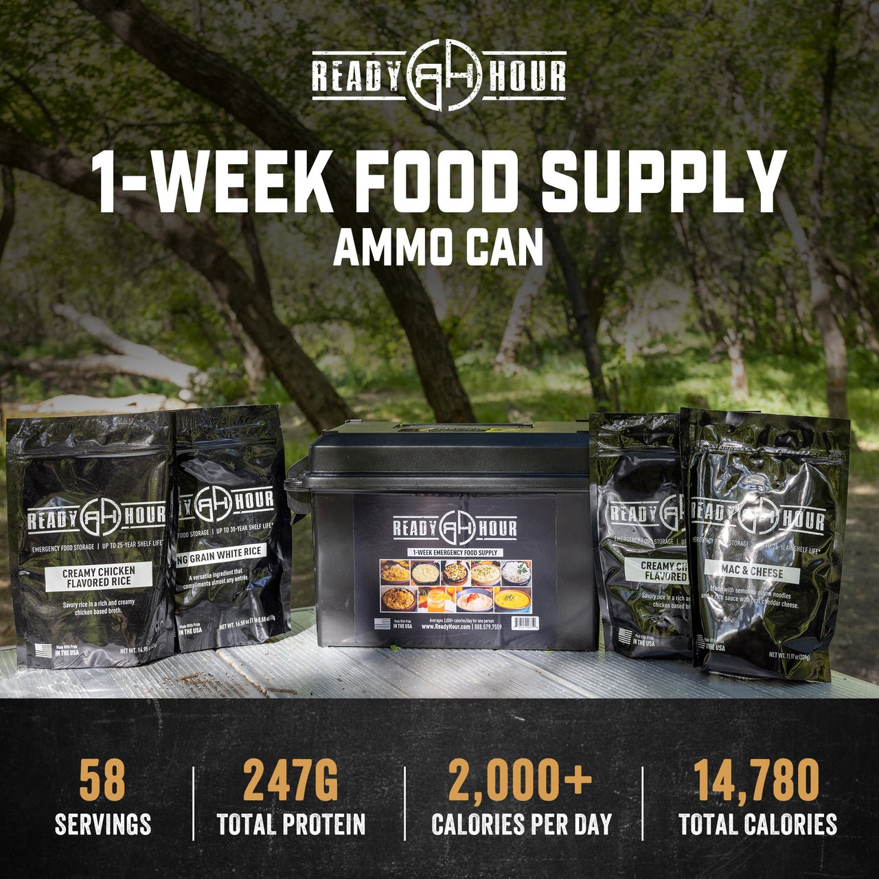 1-Week Food Supply Ammo Can (2,000+ calories/day)