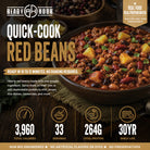 Four steps to prepare Ready Hour Quick-Cook Red Beans: bring water to a boil, add beans, simmer 10-12 minutes