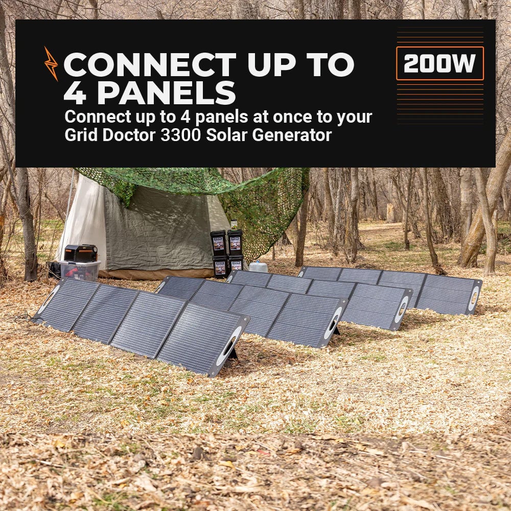 200W Waterproof Solar Panels by Grid Doctor for the 3300 & 2200 Solar Generator Systems