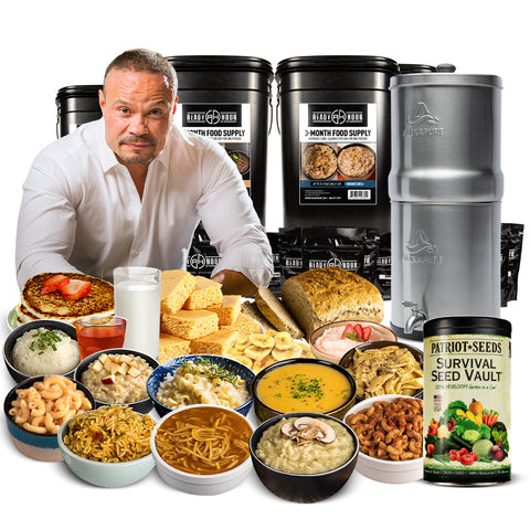 Image of Dan Bongino's Emergency Preparedness Bundle (food, water filtration, heirloom seeds)