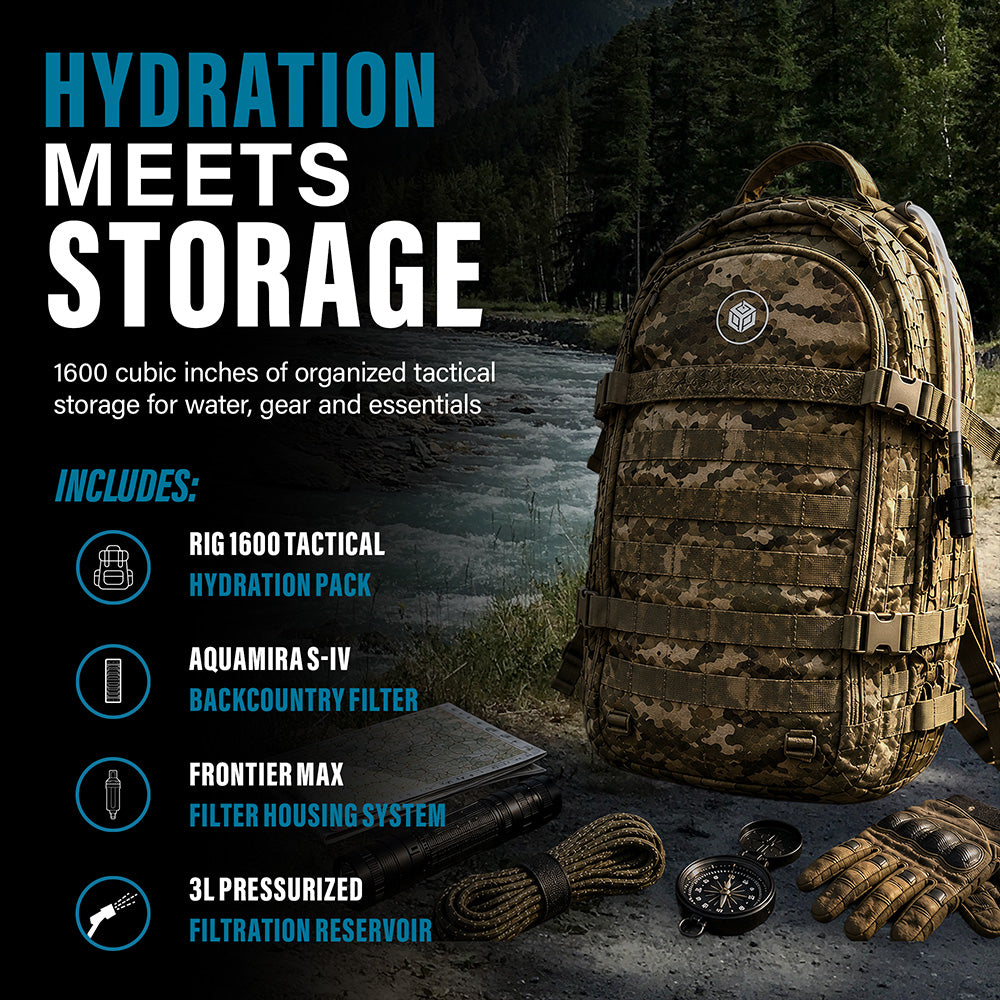 RIG 1600 3 Liter Tactical Hydration Pack by Aquamira - My Patriot