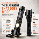 Tactical flashlight beam demonstration at night