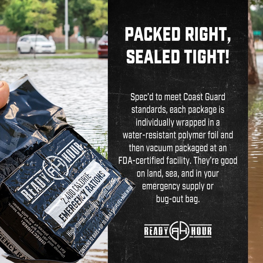 72,000 Calories Total Emergency Ration Bars by Ready Hour (30 packs, 30 day supply)