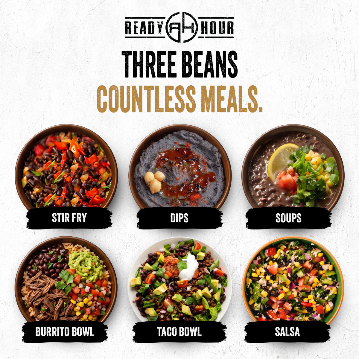 Quick Cook Beans can be used in stir fry, dips, soups, burrito bowls, taco bowls, and salsa.