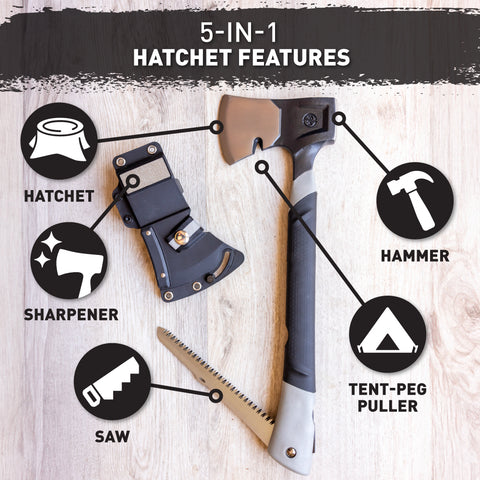 Image of 5-in-1 Bushcrafter Hatchet by Ready Hour