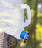 close up of water container spigot